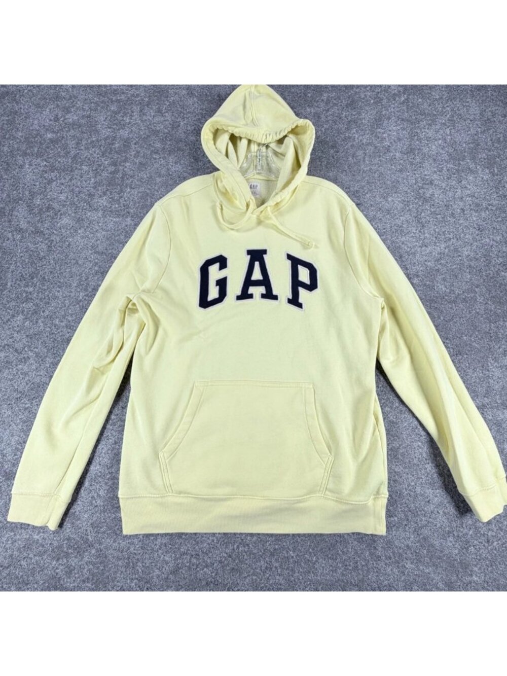 Gap Arch Logo Pullover‎ Hoodie Mens L Soft Yellow Comfort Streetwear Regular Fit